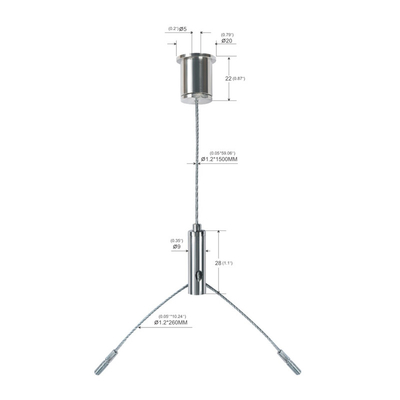 গলদা চিংড়ি হুক YW-86021 সহ Y শেপ LED প্যানেল লাইট হ্যাঙ্গিং সিস্টেম