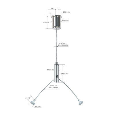 গলদা চিংড়ি হুক YW-86021 সহ Y শেপ LED প্যানেল লাইট হ্যাঙ্গিং সিস্টেম