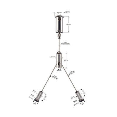 স্লাইডার YW-86447 সহ Y শেপ LED লিনিয়ার লাইট হ্যাঙ্গিং সিস্টেম