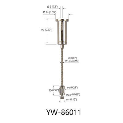 M4 Screw Chrome Plated Brass Wire Cable Display System Adjustable YW86008