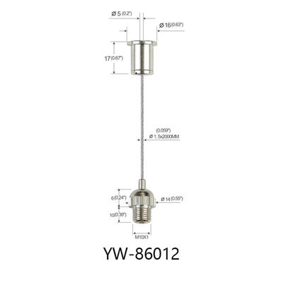 M4 Screw Chrome Plated Brass Wire Cable Display System Adjustable YW86008